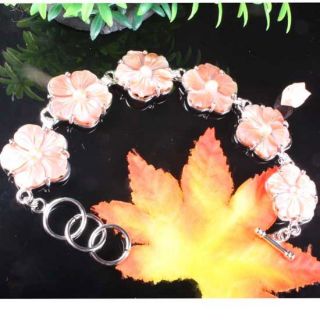 Mother of Pearl Shell Flower Bead Bracelet Bangle 8 5L