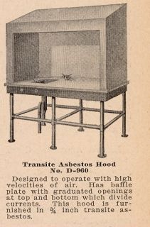 Kewaunee Labs Asbestos Transite Fume Hoods Vintage Ad