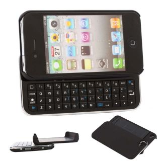 Wireless Rechargeable Sliding Keyboard Case for iPhone 4 4G 4S Black