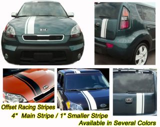 Kia Soul Rally Racing Stripes, 4 & 1 Offset Stripes, Many Different