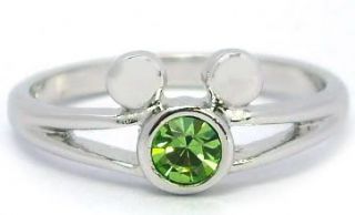 Mickey Mouse Peridot Crystal Birthstone August Ring Kid