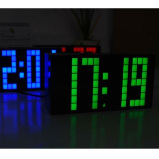 Big Jumbo LED Snooze Wall Desk Alarm Day of Week Calendar Clock