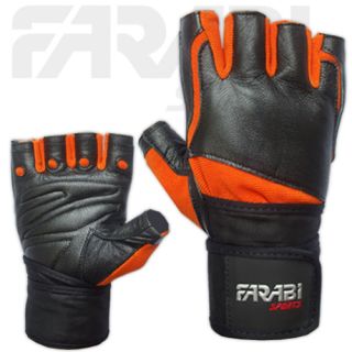 Weightlifting Gloves Palm Genuine Leather with Double Patch 4 Way