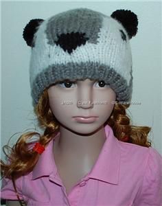 Crochet Knit Animal Costume Party Koala Hat Beanie Gray