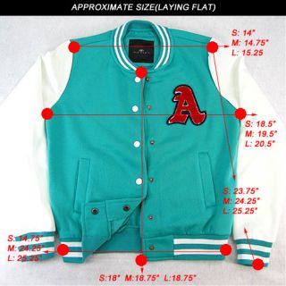 Womens Girls Varsity Baseball Letterman Jacket Casual with Letter A