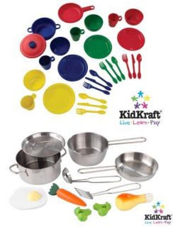 New 38pc Kids Play Toy Kitchen Dishes Pots Pans Set