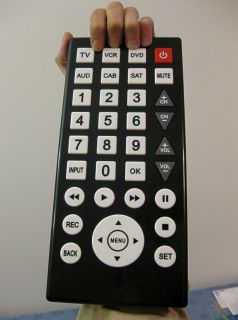 New Black Jumbo Large 6X Universal Remote with Glow in Dark Buttons