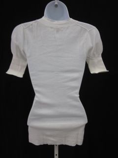 Kier J White Button Neckline Short Sleeve Shirt Top S