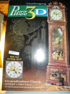 Puzz 3D Challenging Grandfather Clock Puzzle 777 Pieces Milton Bradley