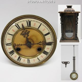 Kienzle 147023 Antique Regulator Wall Clock Pendulum Movement Cabinet