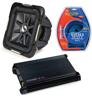 Kicker Car Stereo 10 Sub 2 Ohm S10L7 Subwoofer DX300 2 Amp Ported Box