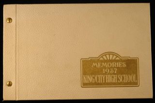 1937 King City High School Yearbook California Photos
