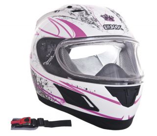 Snowmobile Helmet Youth Junior Small White Pink CKX RR601 Wilight w