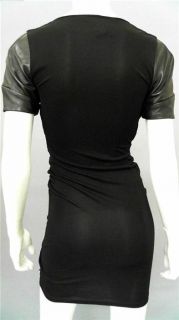 Kimberly Taylor Misses XS Leather Mini Special Occasion Dress Black