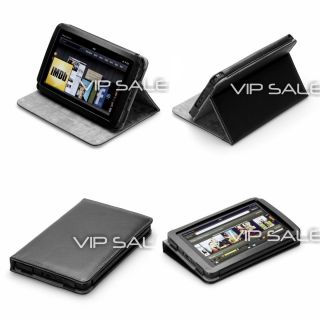 Kindle Fire Luxury Black Leather Cover Case with Adjustable Stand