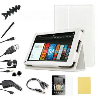Leather Case Cover Protector Accessory Bundles for Kindle Fire