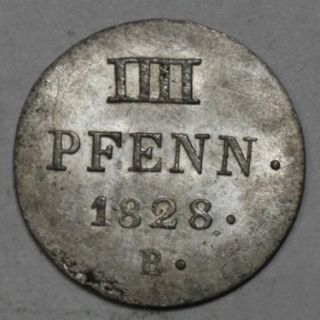 AU UNC Silver 4 Pfennig George IV King of Great Britain
