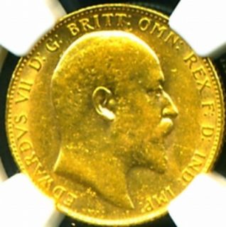 1907 GR Britain Edward VII Gold Coin Sovereign NGC RARE