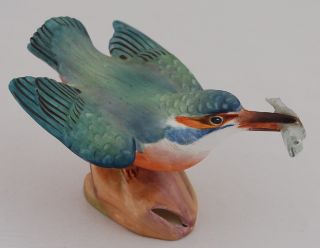 Vintage Royal Worcester 3235 Kingfisher Bird Fish Figurine
