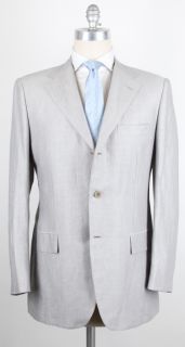 New $6600 KITON Light Gray Suit 42 52