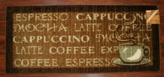 2x3 Kitchen Rug Mat Washable Mats Rugs Coffee Cup Expresso Mocha Latte