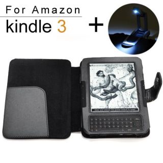 Leather Cover Case LED Reading Light for  Kindle Fire 3G 3 4 DX