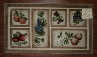 2x3 Kitchen Rug Mat Beige Washable Mats Rugs Fruit Grapes Pears Apples