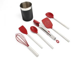 Heat Silicone Stainless Steel Cooking Tool Kitchen Utensil Set