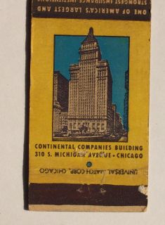 1950s Matchbook Continental McHenry Kittanning PA MB