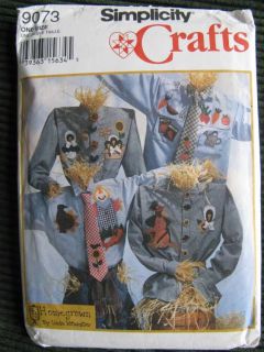 Fabric Pattern Scarecrow Appliques Transfers Crafts