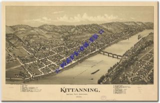 1896 Kittanning Pennsylvania Armstrong County PA Map CD