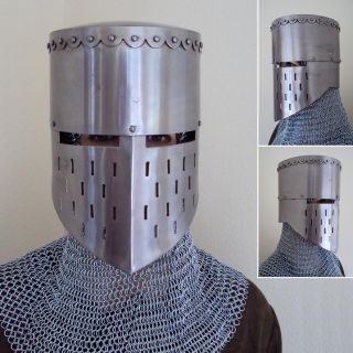 Medieval Knight Crusader Helmet Fully Wearable Perfect for re