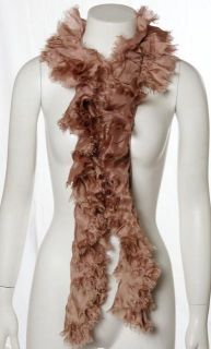 Kok New Mauve Antique Pink Raw Ruffles Removable Trim Scarf Frilly