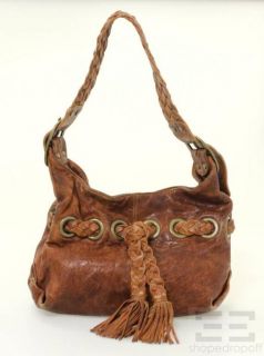 Kooba Brown Braided Tassel Leather Shoulder Bag