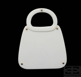 Koret White Bakelite Hard Case Snap Handle Handbag
