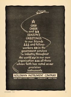 1938 Ad Kollsman Precision Instruments U.S. Government   ORIGINAL