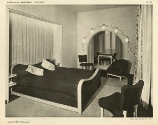1946 French Art Moderne Deco Interior Design Ensembles Mobiliers Folio