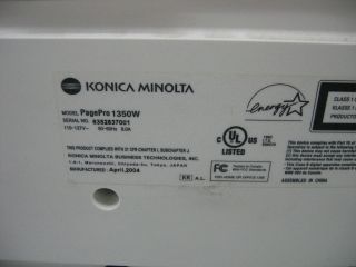 Konica Minolta PagePro 1350W Standard Laser Printer 039281033827