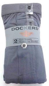 Mens Dockers Knit Boxers Grey Size Medium