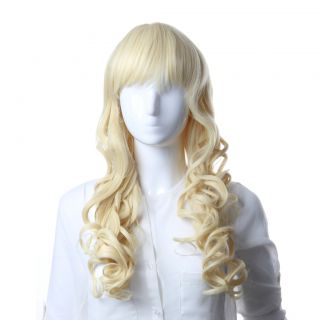 Long Water Wavy Light Blonde Synthetic Hair Lace Front Full Wig LC057
