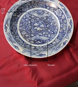 RARE Yuan Dynasty Antique Chinese Porcelain Big Plate Charger Bowl Old