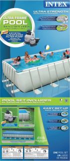 Intex 24 x 12 x 52 Ultra Frame Rectangular Swimming Pool Set