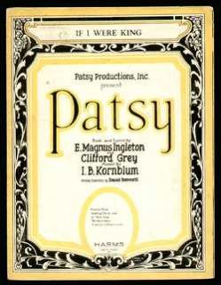 Patsy 1926 If I Were King Vintage Sheet Music Flop