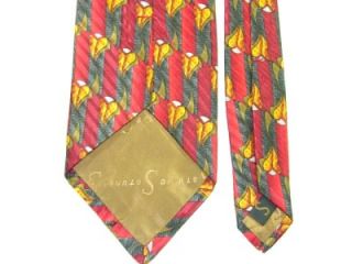 Studio Red Gray Yellow Green Art Deco Wide Silk Necktie Tie KS19