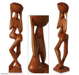 Mother Handcarved Modern Cedar Sculpture African Art