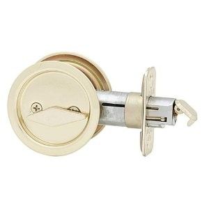 Kwikset Round Privacy Pocket Door Lock Polished Brass New