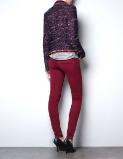 Zara Zip Stud Detail Tweed Blazer New 2012 Size XL UK 12