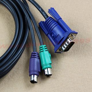 KVM VGA Male to Male PS2 Mouse Keyboard Connect Cable