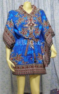 Cotton Boho Hippy Beautiful Dashiki Shirt Top US16 UK18