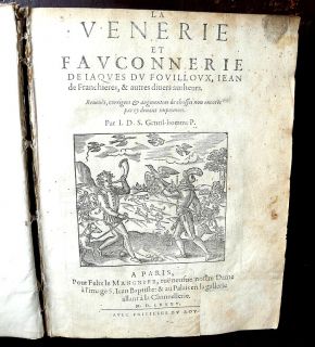 1585 La Venerie Et Fauconnerie 88 Woodcuts 4 Full Page Dogs Falcons